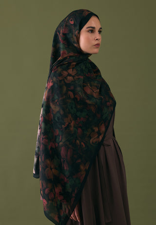 Hibiscus Beauty Floss Viscose Hijab Black