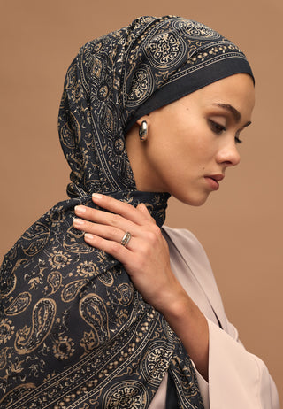 Irene Patterned Hijab Indigo