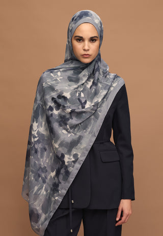 Lizzy Patterned Rami Hijab Indigo