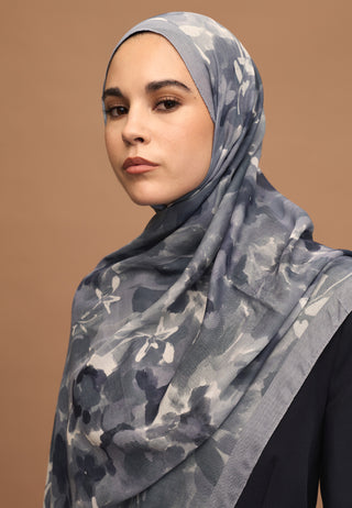 Lizzy Patterned Rami Hijab Indigo