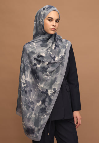 Lizzy Patterned Rami Hijab Indigo