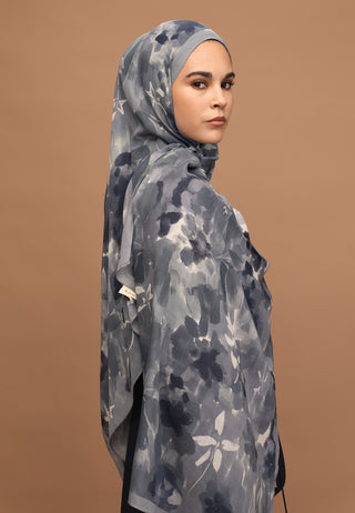 Lizzy Patterned Rami Hijab Indigo