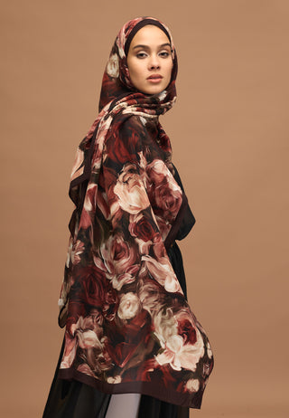 Rose Garden Floss Viscose Hijab Burgundy