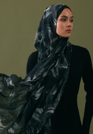 SUMMER ROSE DESEN RAMİ ŞAL SİYAH