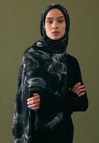 SUMMER ROSE DESEN RAMİ ŞAL SİYAH