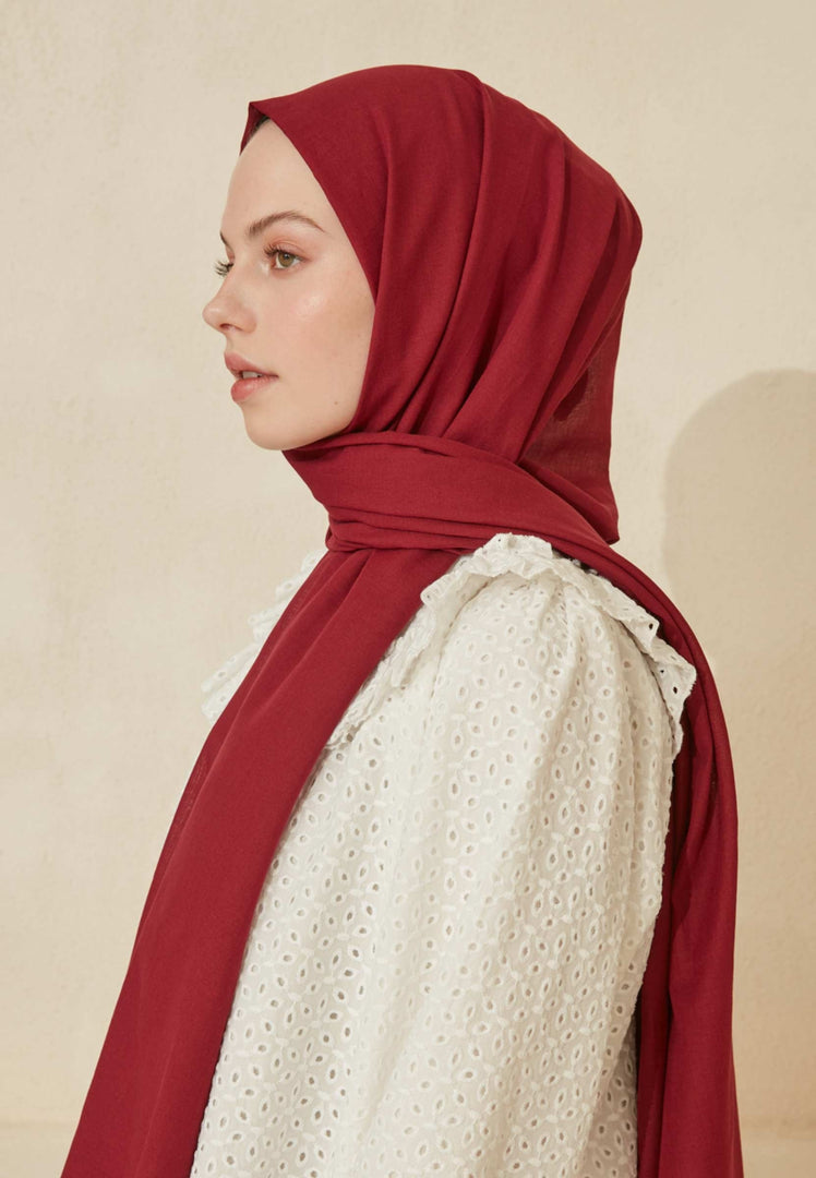 Thin Cotton Voile Hijab Claret freshscarfs