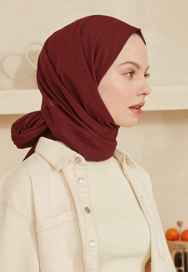 Thin Cotton Voile Hijab Dark Claret Red freshscarfs