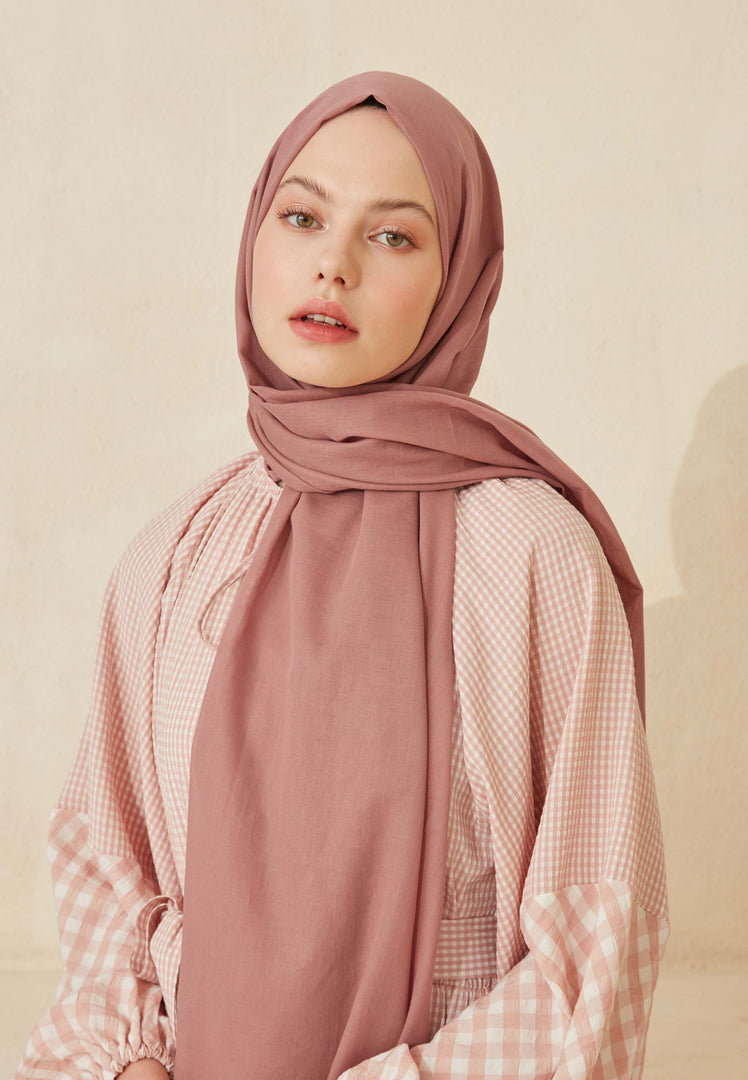 Thin Cotton Voile Hijab Rose Pink freshscarfs