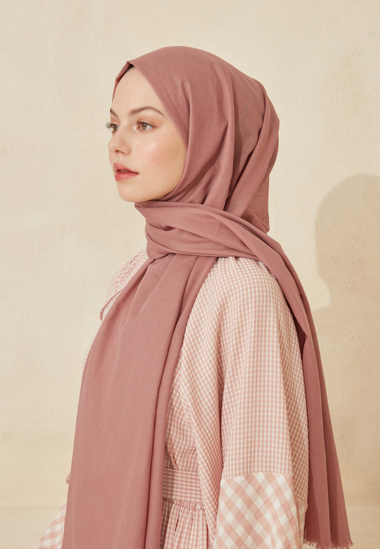 Thin Cotton Voile Hijab Rose Pink freshscarfs