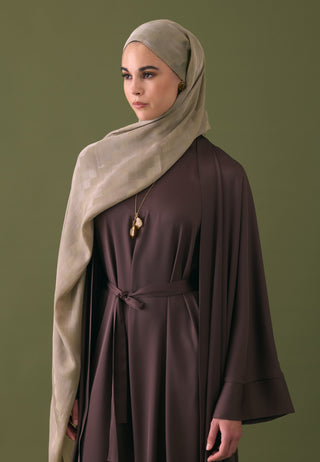 Nori Silky Jacquard Hijab Natural Beige
