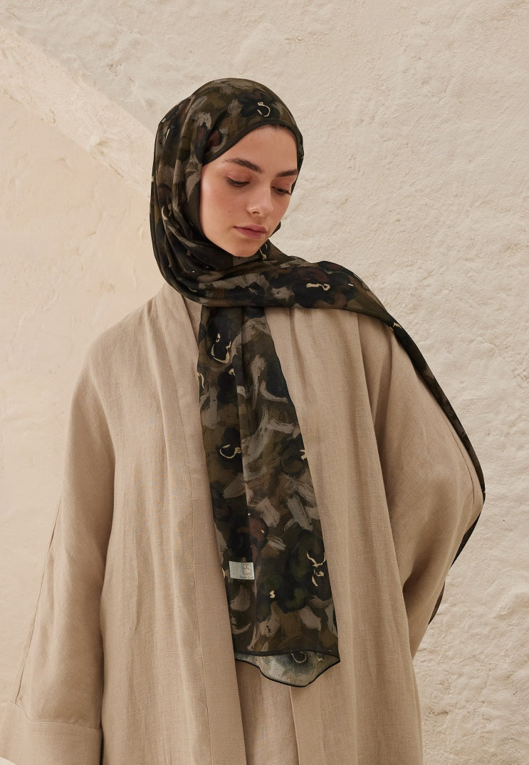 Hope Pattern Rami Hijab Khaki