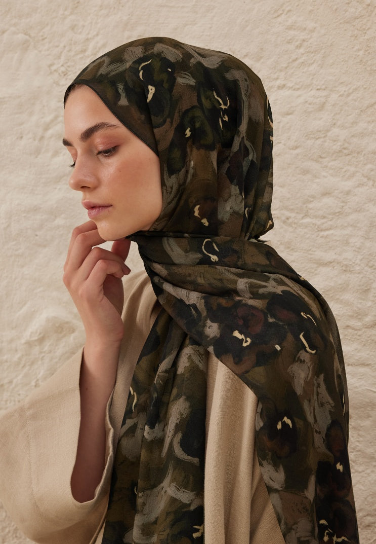 Hope Pattern Rami Hijab Khaki