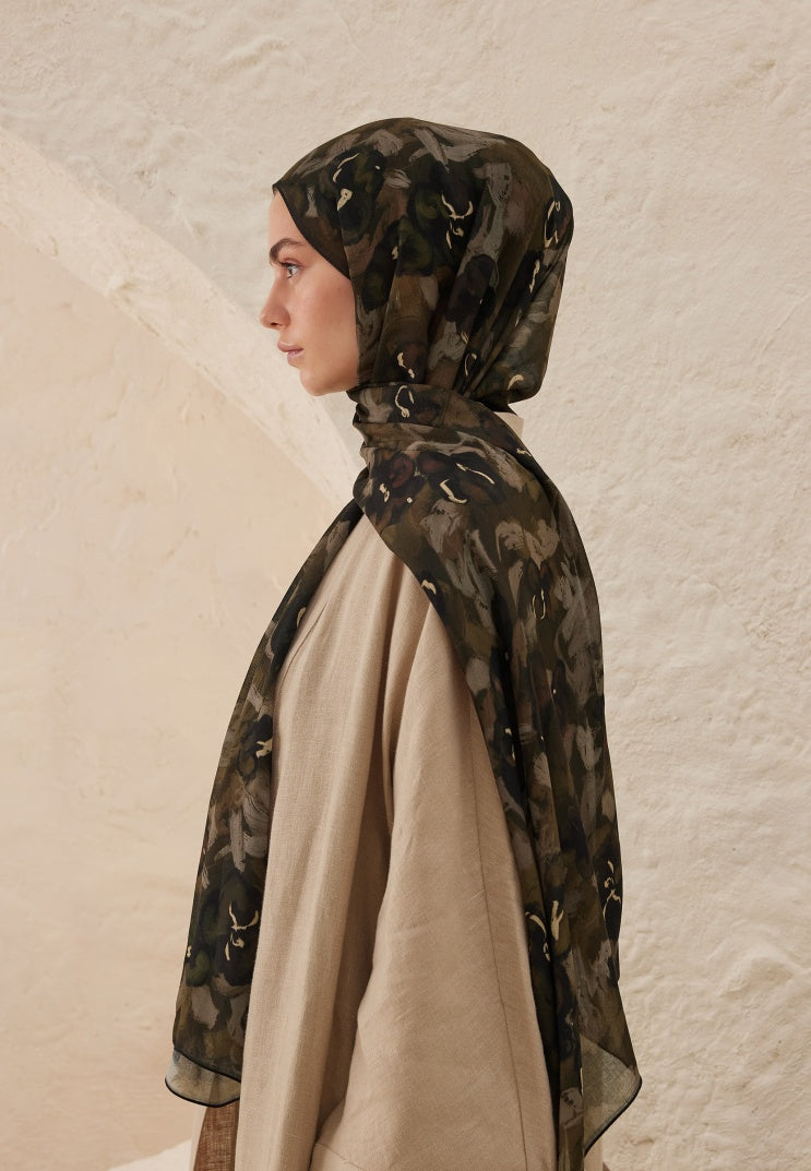 Hope Pattern Rami Hijab Khaki