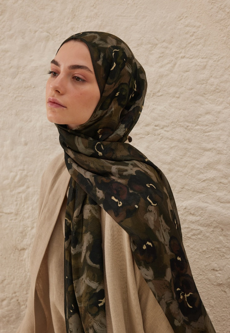 Hope Pattern Rami Hijab Khaki