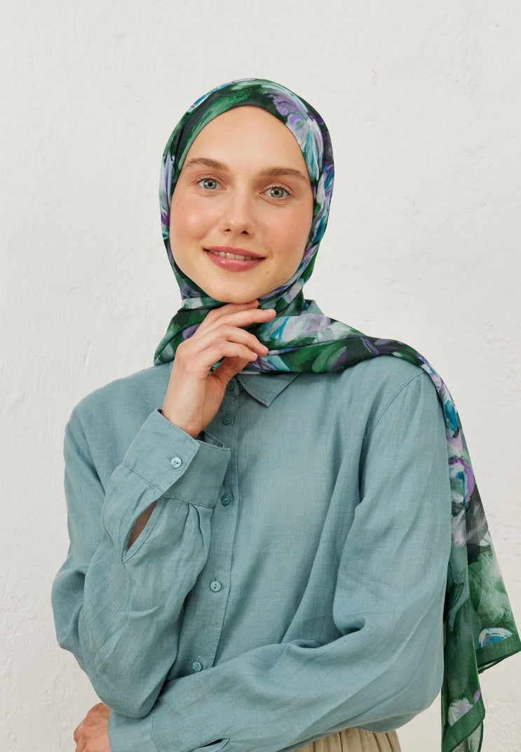 Lavinia Pattern Hijab Dark Green