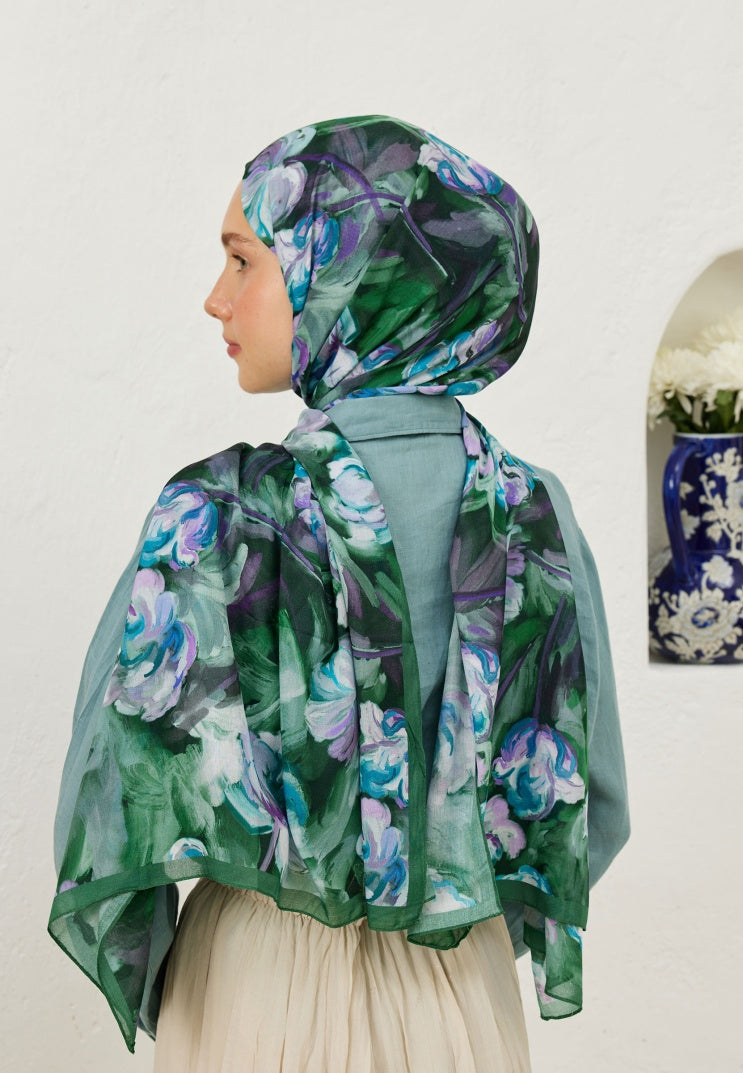 Lavinia Pattern Hijab Dark Green