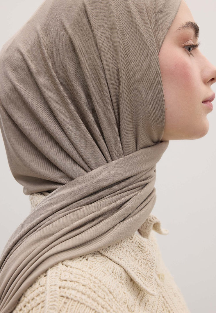 Bamboo Jersey Hijab Natural Beige