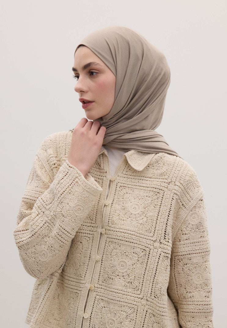 Bamboo Jersey Hijab Natural Beige