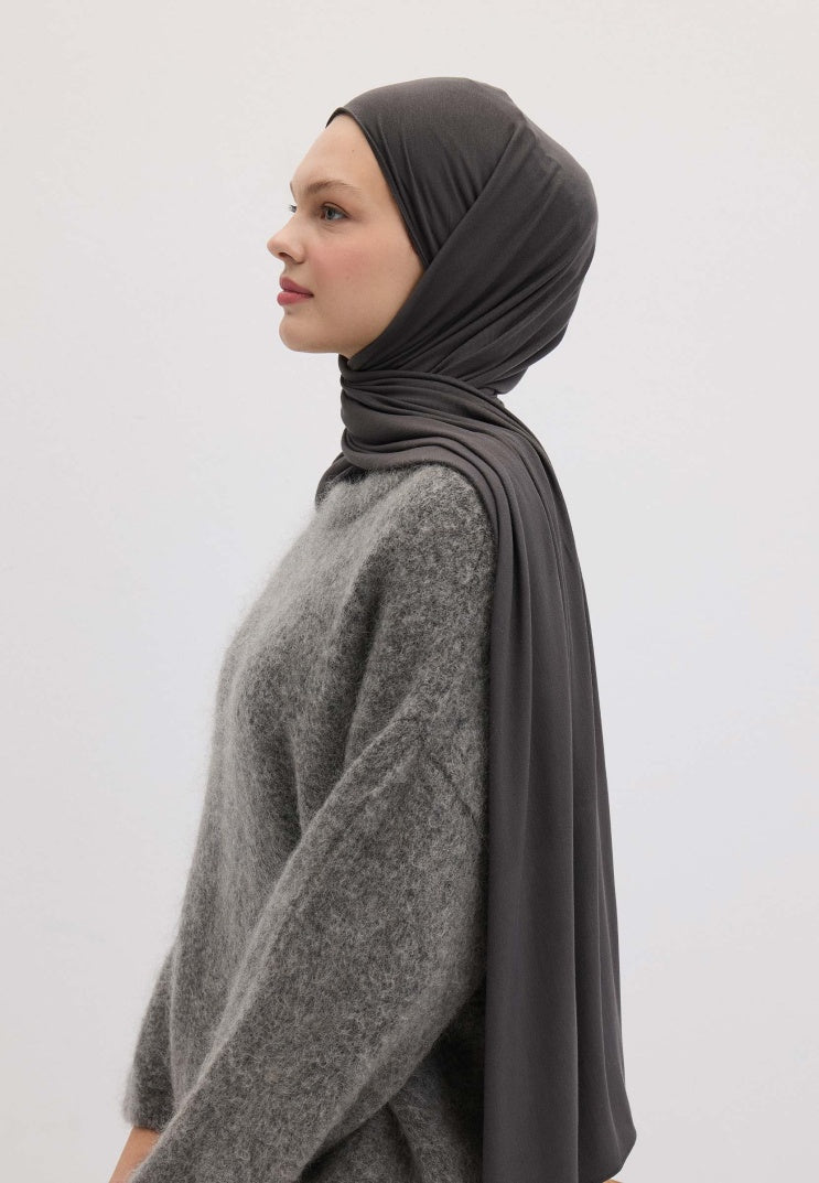 Bamboo Jersey Hijab Smoky