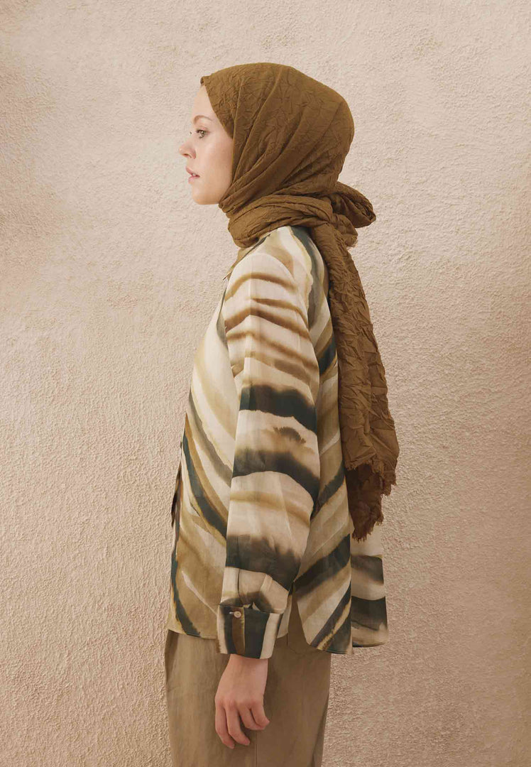 Voile Crash Hijab Golden Brown