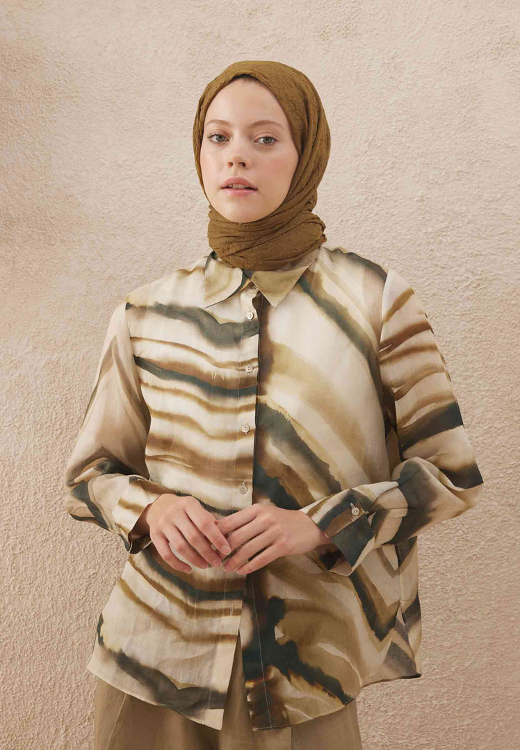 Voile Crash Hijab Golden Brown