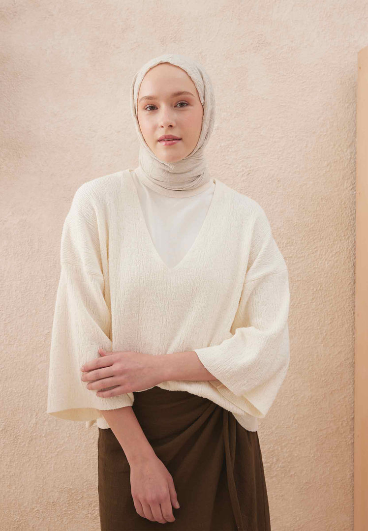 Voile Crash Hijab Ivory