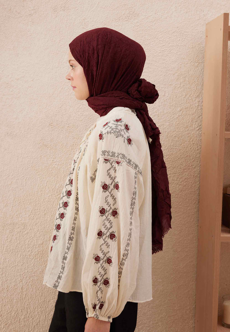 Voile Crash Hijab Burgundy