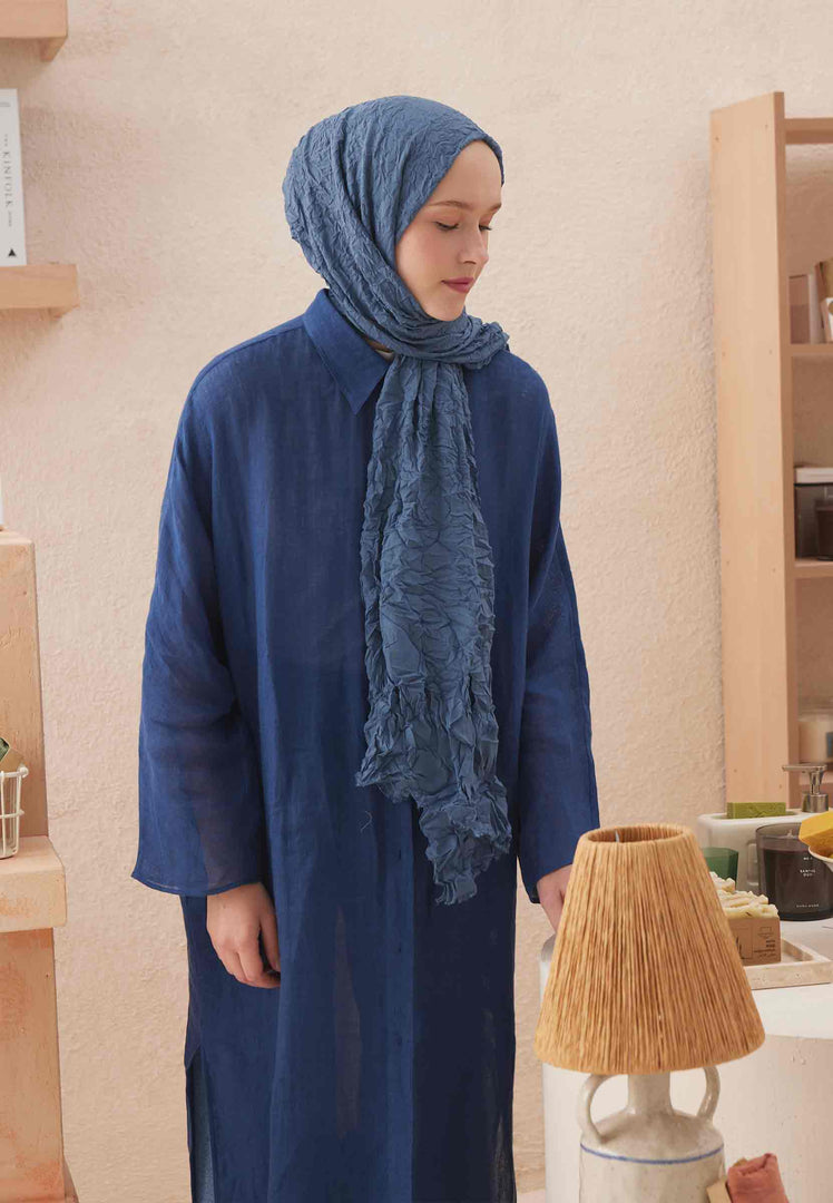 Voile Crash Hijab Denim Blue