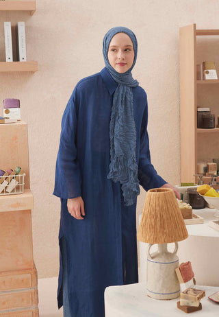 Voile Crash Hijab Denim Blue