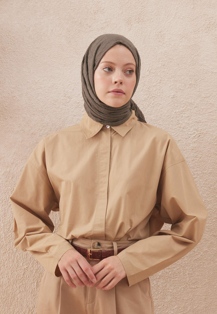 Voile Crash Hijab Dusty Brown