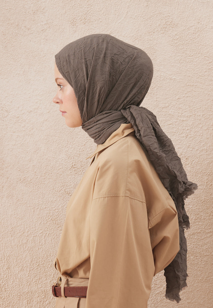 Voile Crash Hijab Dusty Brown