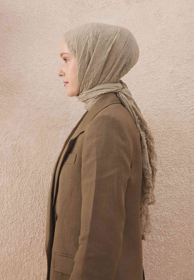 Voile Crash Hijab Natural Beige