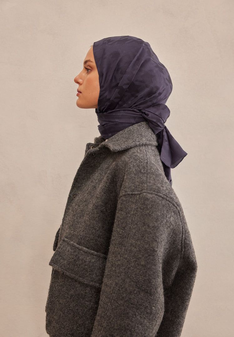 Houndstooth Jacquard Hijab Purple