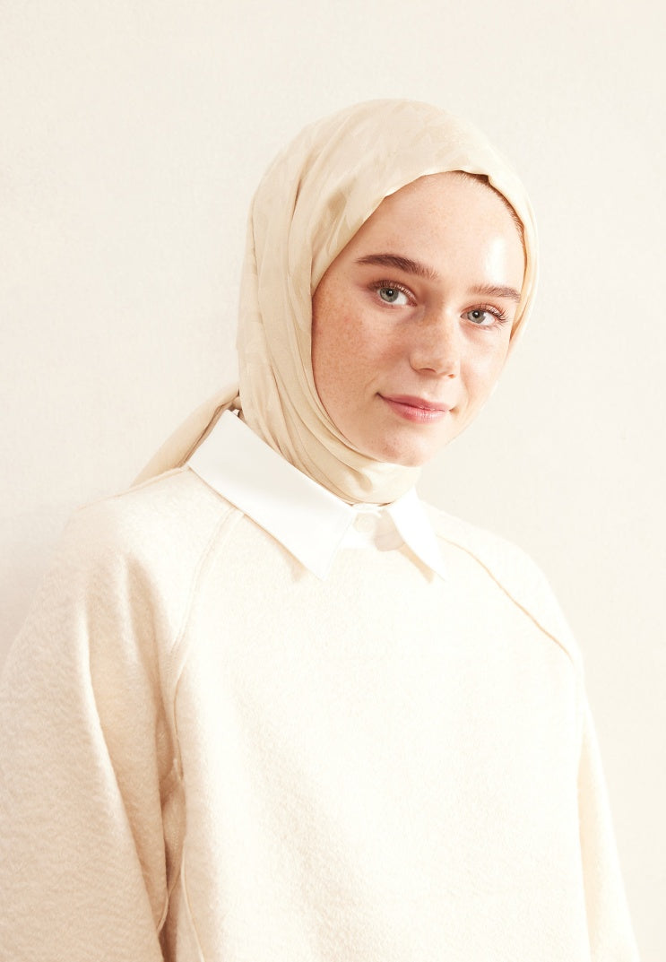 Houndstooth Jacquard Hijab Nude