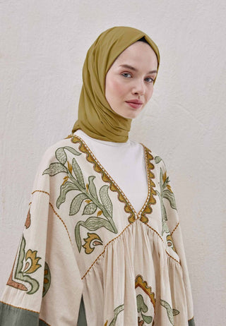 Medina Silk Hijab Oil Green